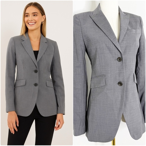 Theory Jackets & Blazers - Theory Women’s Anorie II Broadway Gray Wool Blend Blazer Size 2